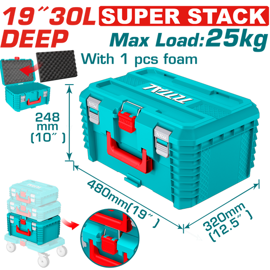 Total 19 Inch Stackable Tool Box TPBXS103