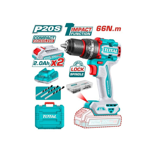 TOTAL Compact Brushless Cordless Impact Drill - TIDLI20668