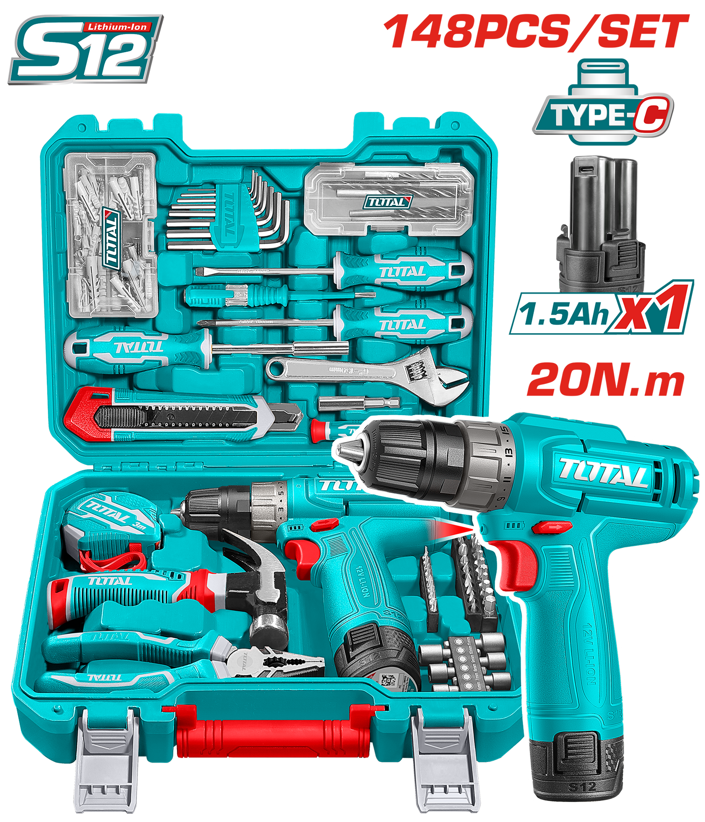 Total 148 Pcs Tools Set THKTHP41487