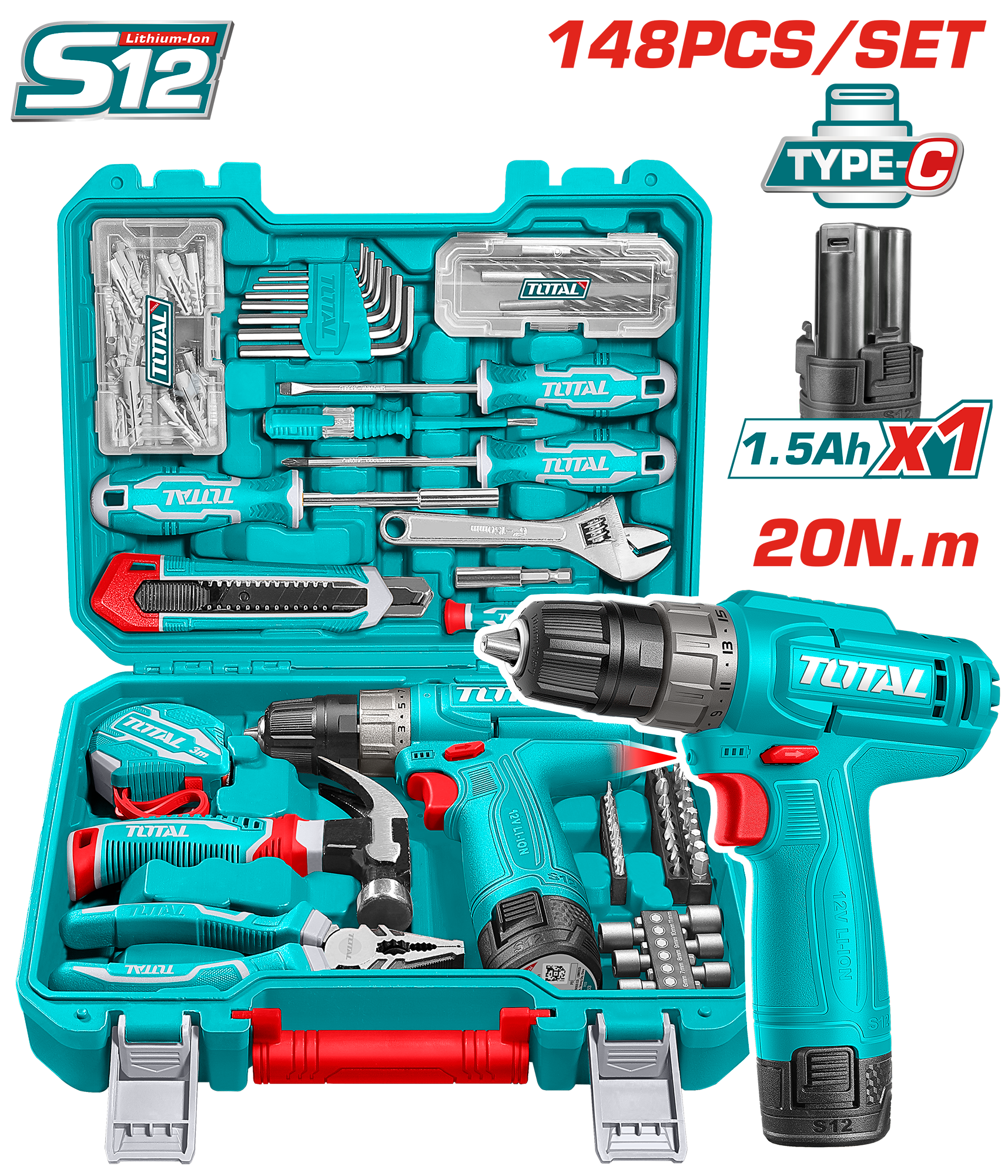 Total 148 Pcs Tools Set THKTHP41487