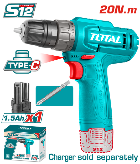 Total Cordless Drill 12V TDLI12456