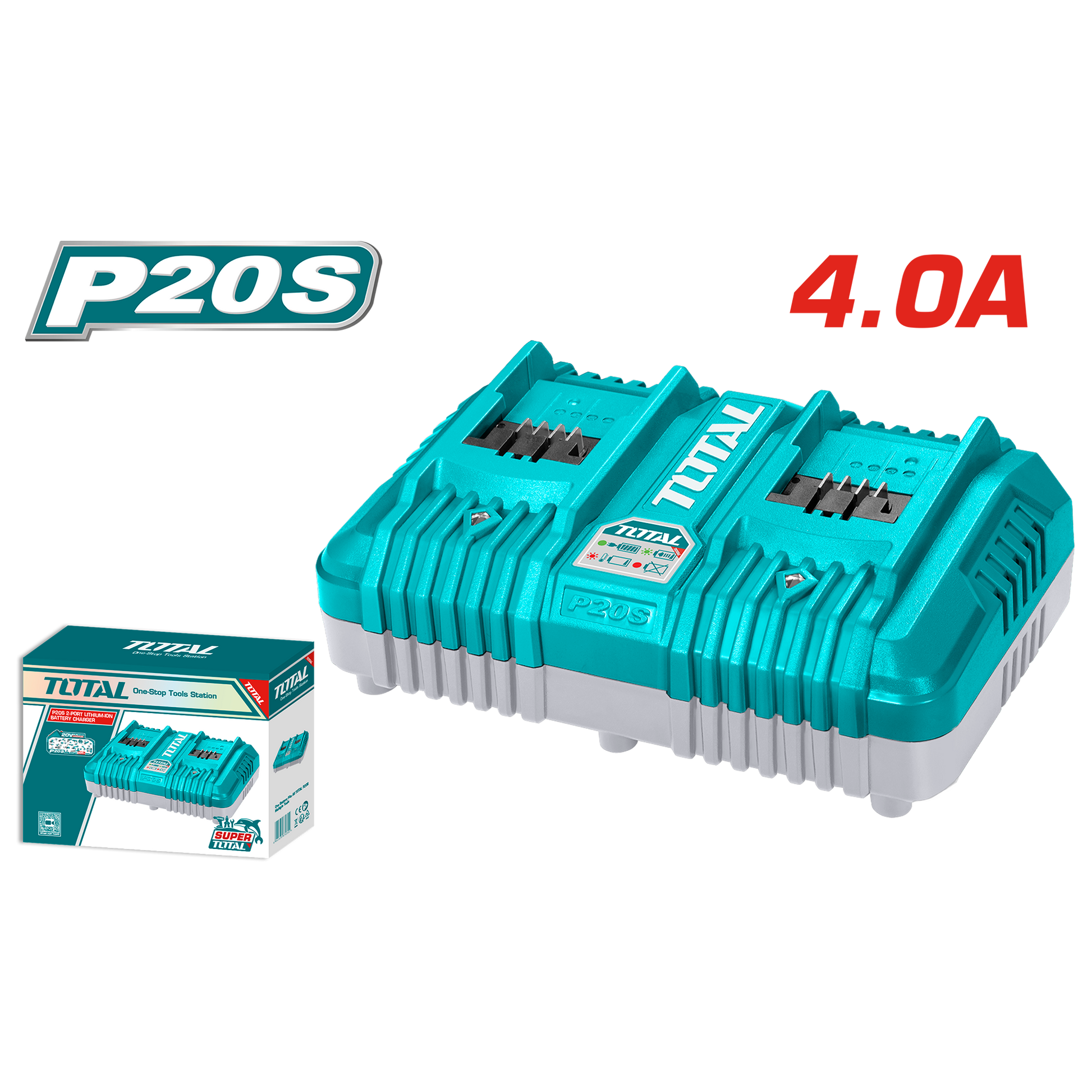 Total P20S Dual Battery Charger 4A TCLI2034