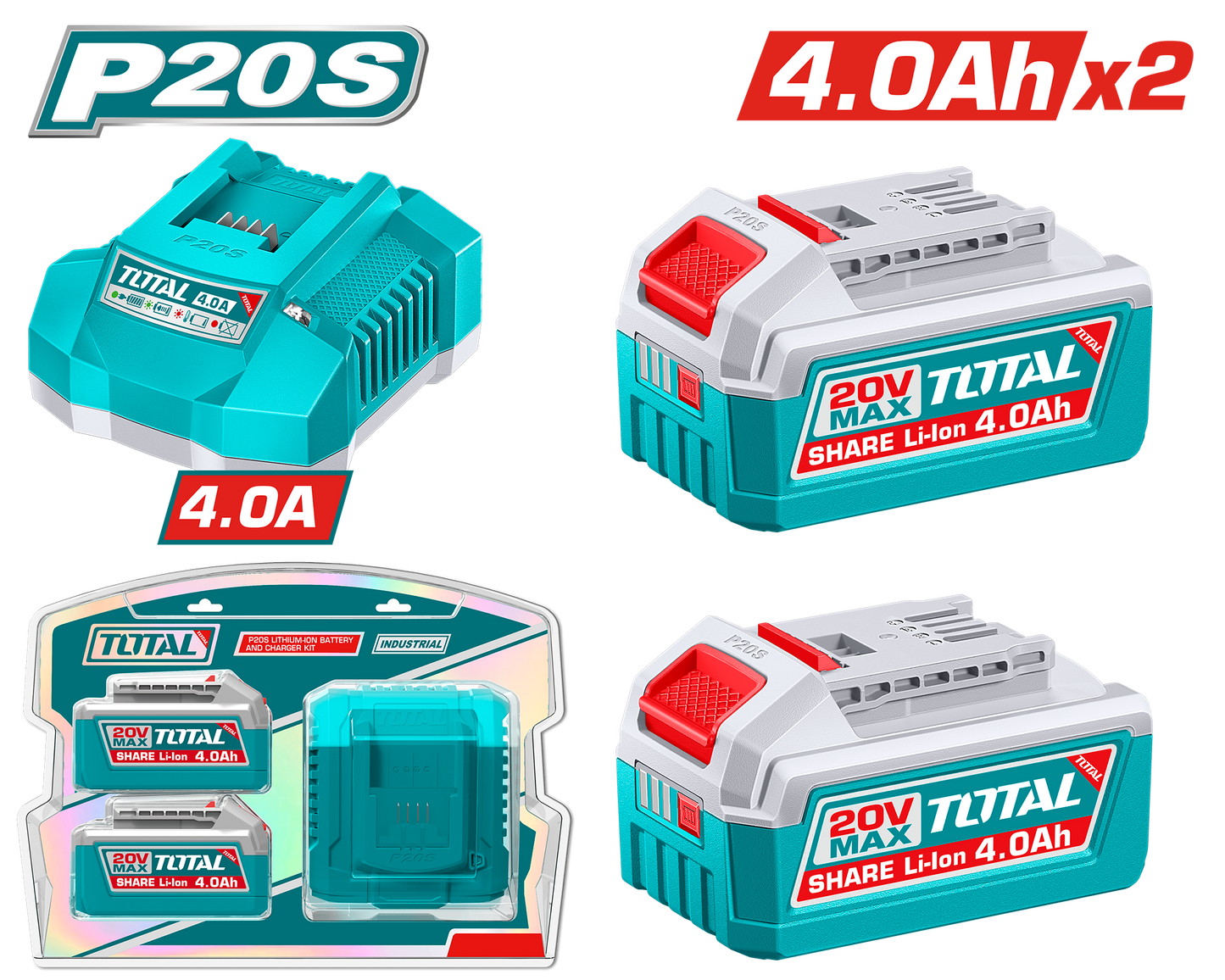 Total Lithium-Ion Battery and Charger Kit TFBCPK2013