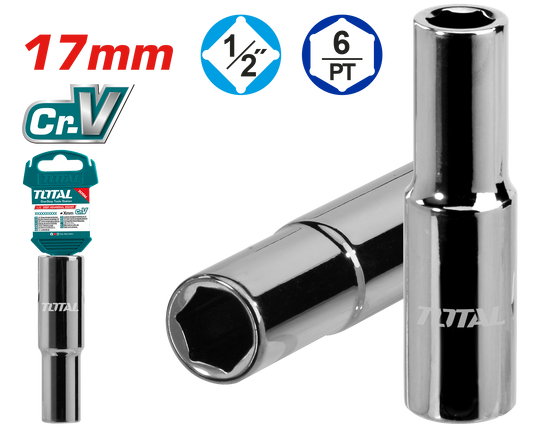 Total 1/2 Deep Hexagonal Socket 17mm THTST12173L