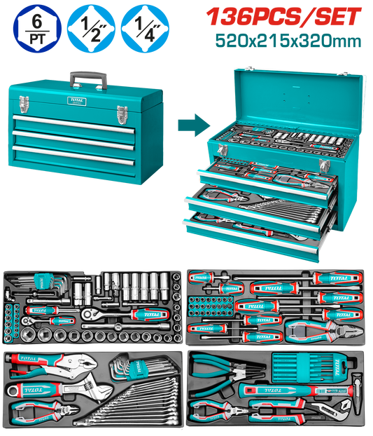 Total 136 Pcs Tool Chest Set THTCS351367
