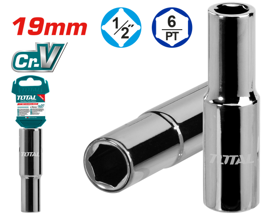 Total 1/2 Deep Hexagonal Socket 19mm THTST12193L