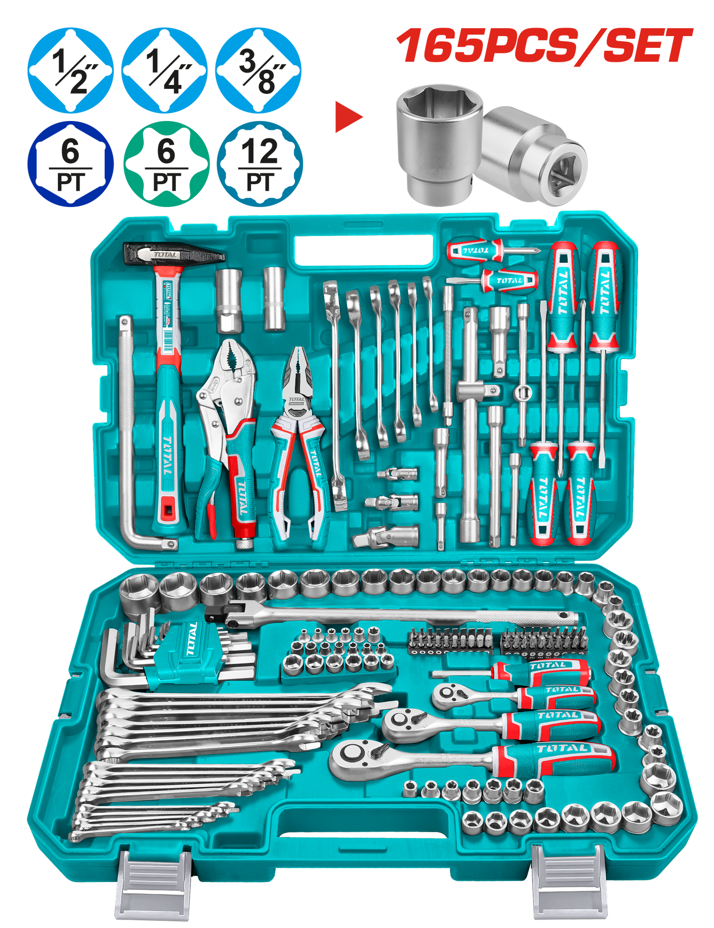 Total 165 Pcs Combination Tools Set THKTHP61657