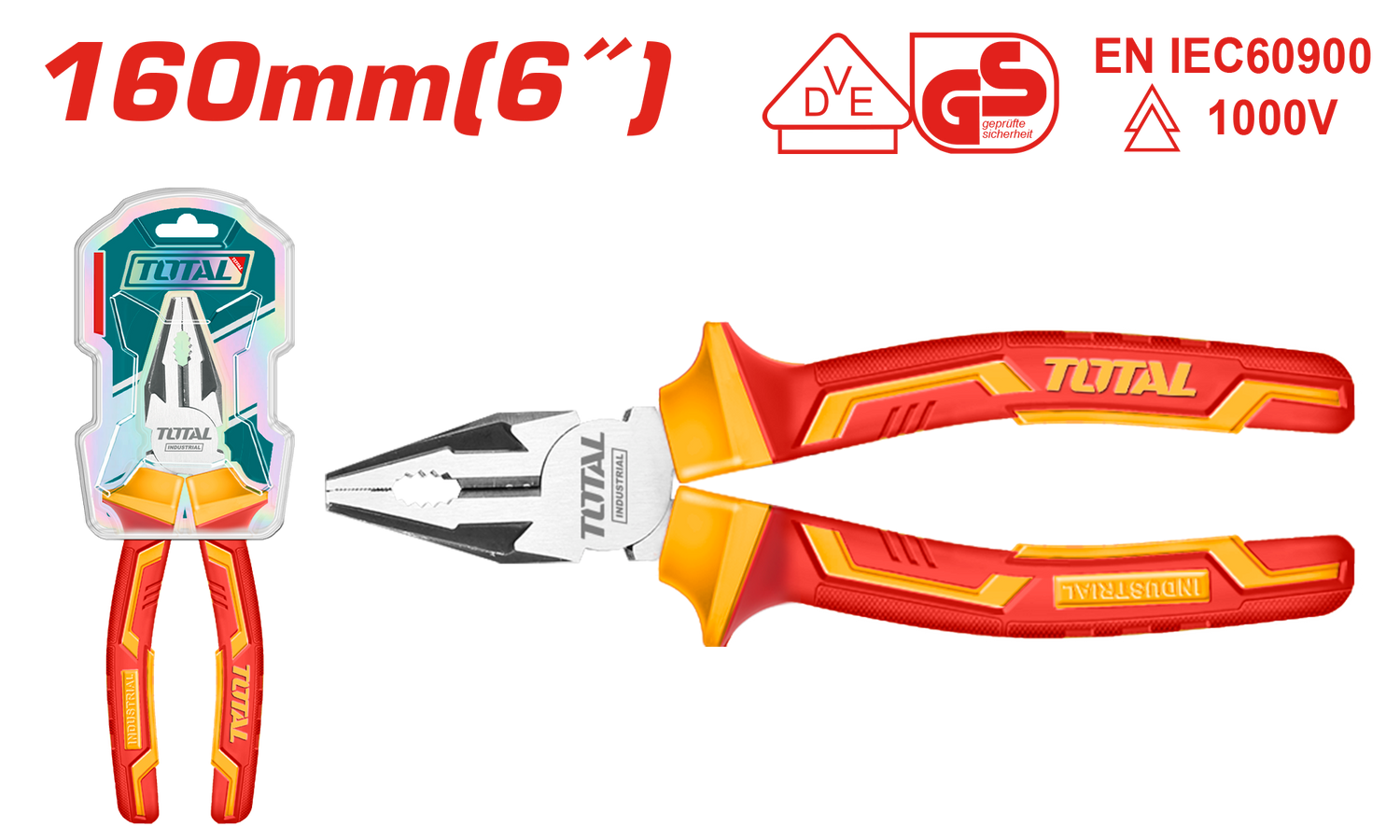 Total Insulated Combination Pliers 6 inch THTIP2161