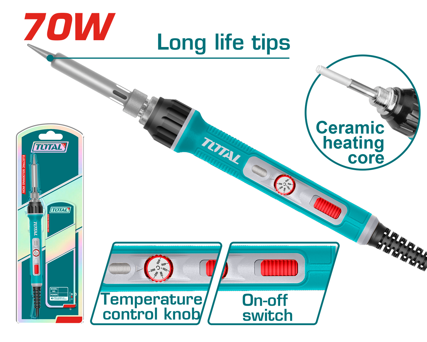 Total Electric Soldering Iron 70W TET01606
