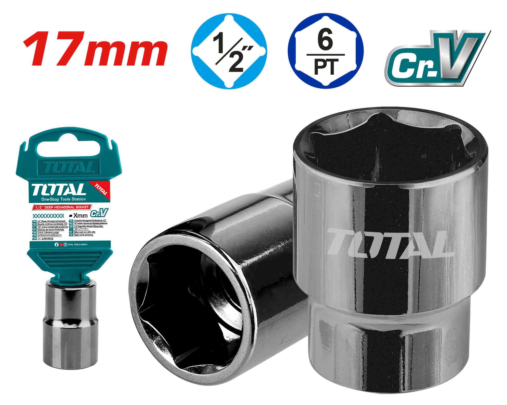Total 1/2 Hexagonal Socket 17mm THTST12171